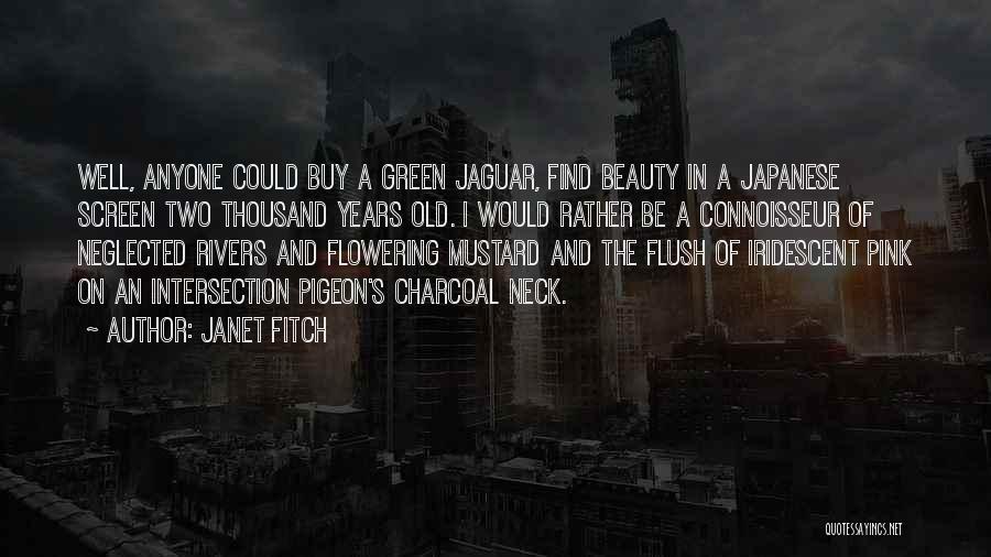 Janet Fitch Quotes: Well, Anyone Could Buy A Green Jaguar, Find Beauty In A Japanese Screen Two Thousand Years Old. I Would Rather