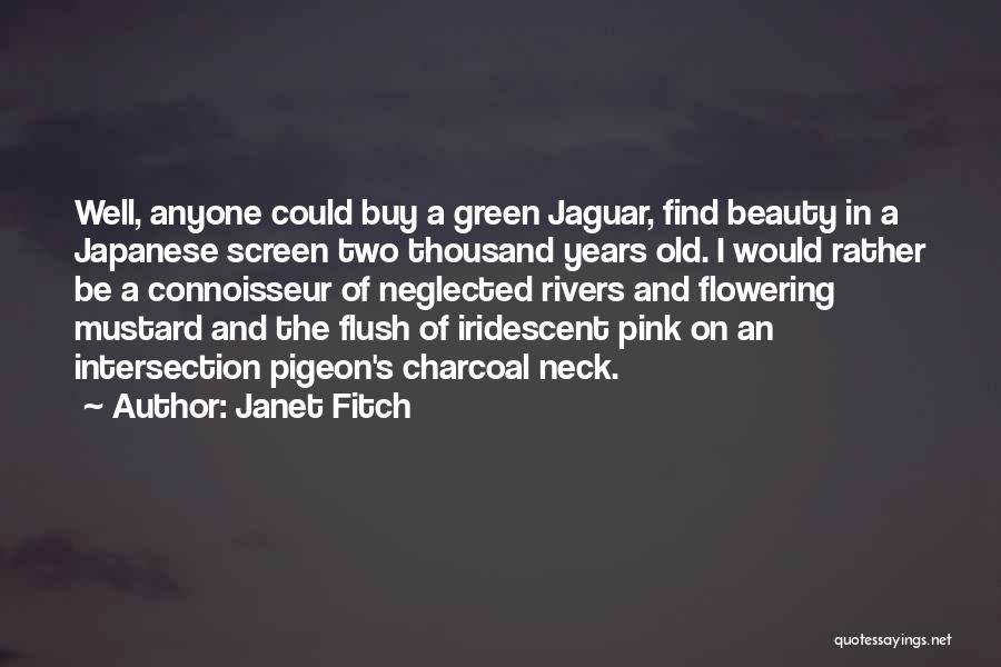 Janet Fitch Quotes: Well, Anyone Could Buy A Green Jaguar, Find Beauty In A Japanese Screen Two Thousand Years Old. I Would Rather