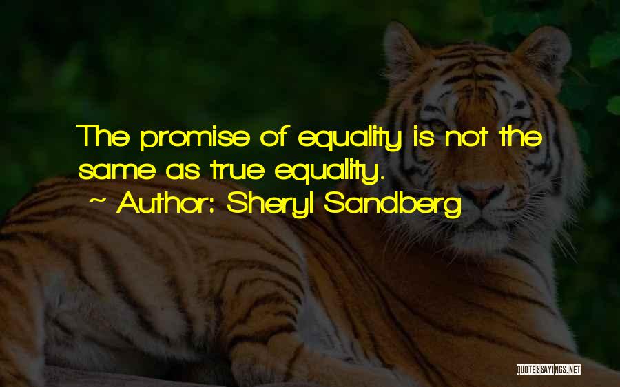 Sheryl Sandberg Quotes: The Promise Of Equality Is Not The Same As True Equality.