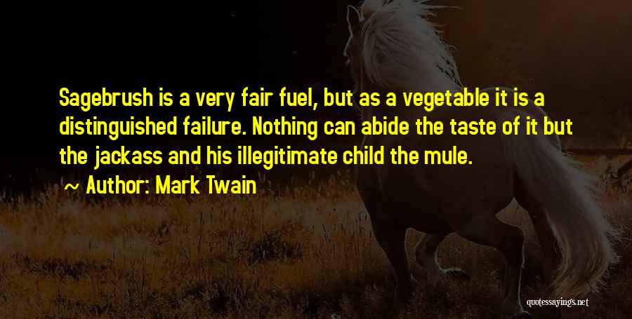 Mark Twain Quotes: Sagebrush Is A Very Fair Fuel, But As A Vegetable It Is A Distinguished Failure. Nothing Can Abide The Taste