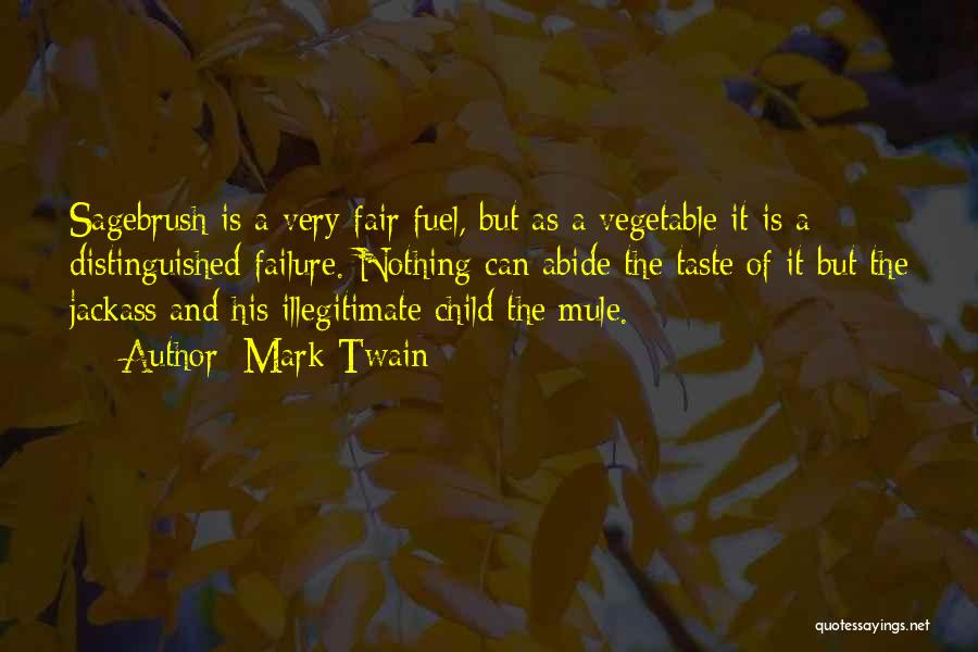 Mark Twain Quotes: Sagebrush Is A Very Fair Fuel, But As A Vegetable It Is A Distinguished Failure. Nothing Can Abide The Taste