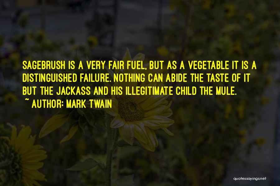 Mark Twain Quotes: Sagebrush Is A Very Fair Fuel, But As A Vegetable It Is A Distinguished Failure. Nothing Can Abide The Taste