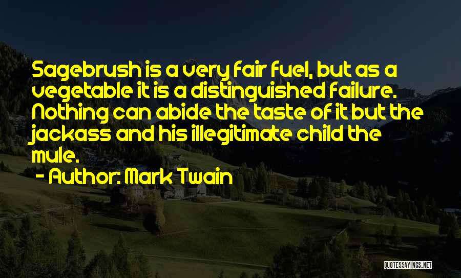 Mark Twain Quotes: Sagebrush Is A Very Fair Fuel, But As A Vegetable It Is A Distinguished Failure. Nothing Can Abide The Taste