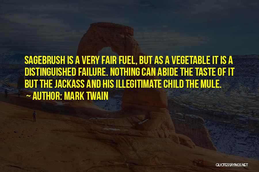 Mark Twain Quotes: Sagebrush Is A Very Fair Fuel, But As A Vegetable It Is A Distinguished Failure. Nothing Can Abide The Taste
