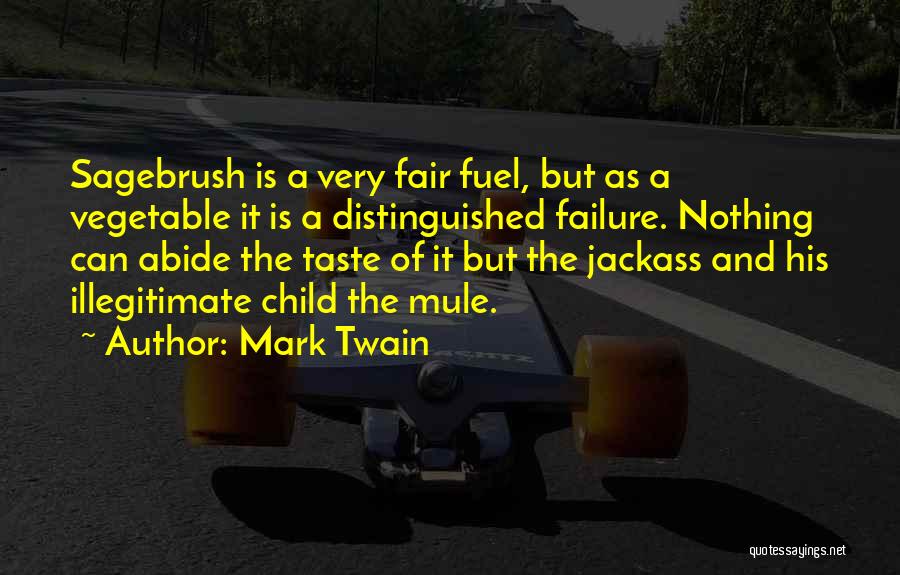 Mark Twain Quotes: Sagebrush Is A Very Fair Fuel, But As A Vegetable It Is A Distinguished Failure. Nothing Can Abide The Taste