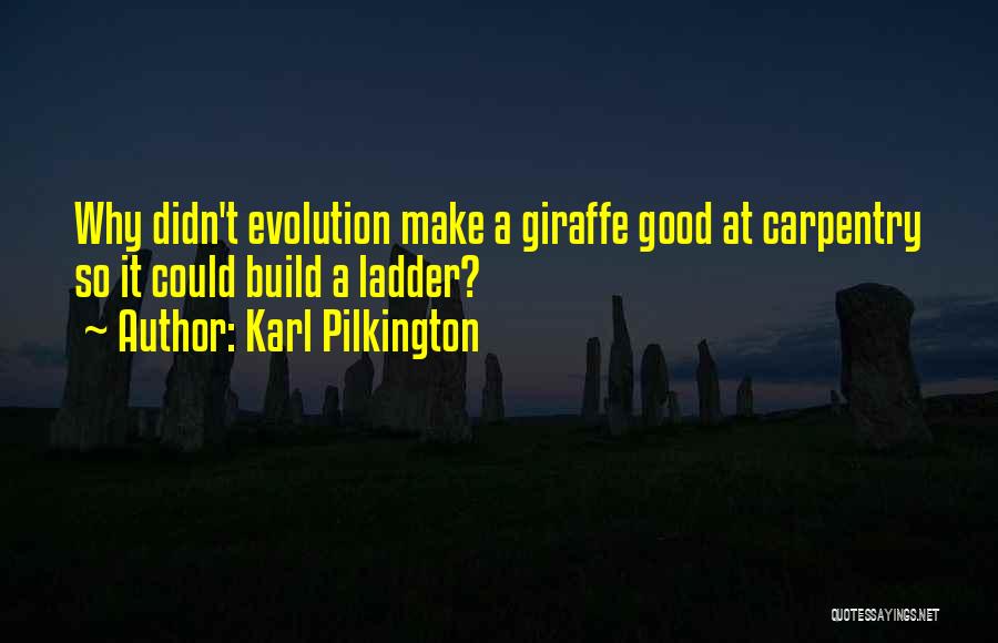 Karl Pilkington Quotes: Why Didn't Evolution Make A Giraffe Good At Carpentry So It Could Build A Ladder?