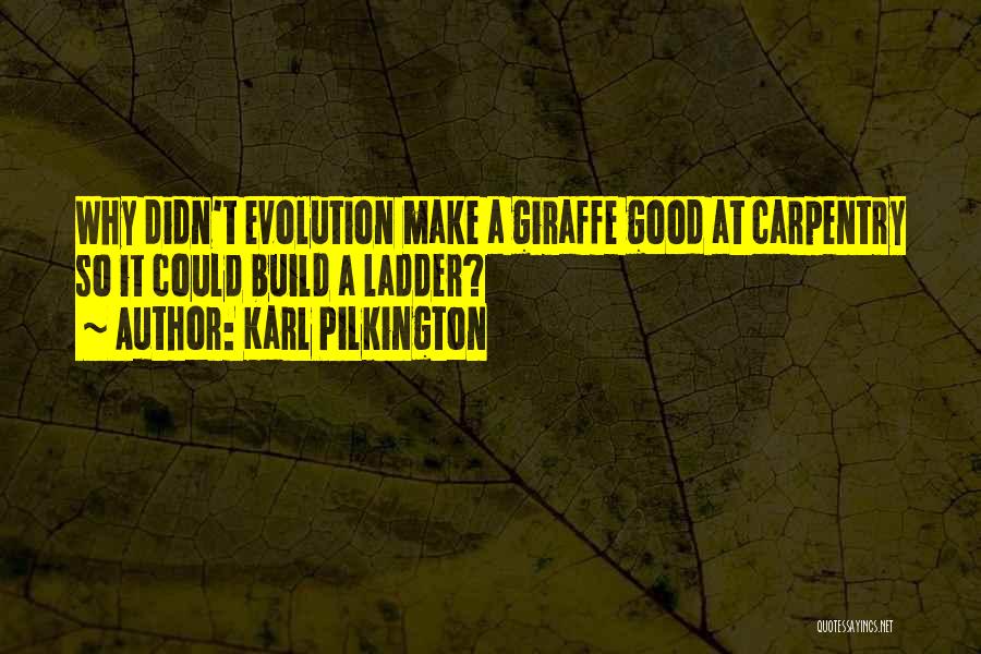 Karl Pilkington Quotes: Why Didn't Evolution Make A Giraffe Good At Carpentry So It Could Build A Ladder?