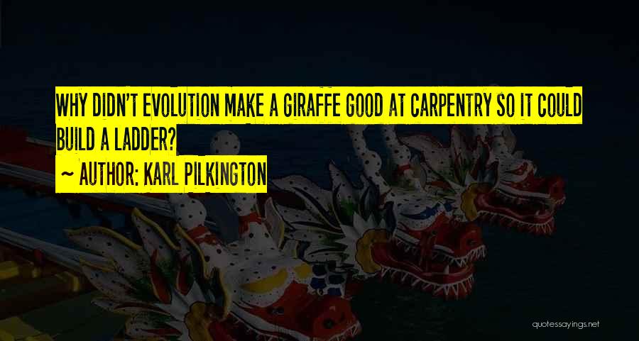 Karl Pilkington Quotes: Why Didn't Evolution Make A Giraffe Good At Carpentry So It Could Build A Ladder?