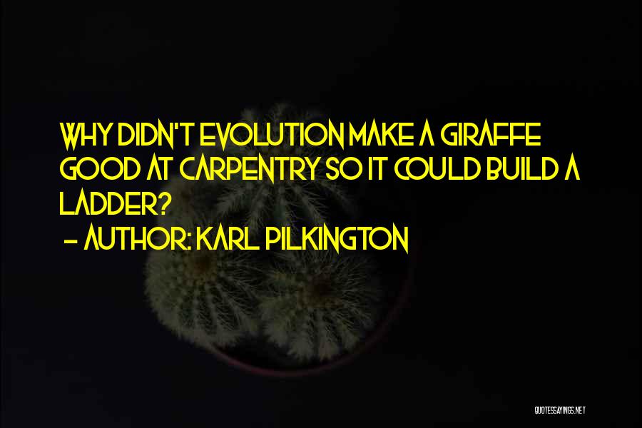 Karl Pilkington Quotes: Why Didn't Evolution Make A Giraffe Good At Carpentry So It Could Build A Ladder?