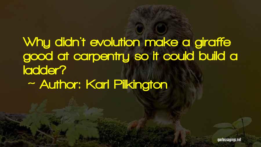 Karl Pilkington Quotes: Why Didn't Evolution Make A Giraffe Good At Carpentry So It Could Build A Ladder?