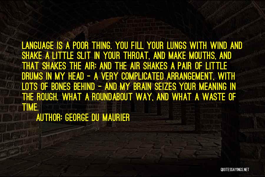 George Du Maurier Quotes: Language Is A Poor Thing. You Fill Your Lungs With Wind And Shake A Little Slit In Your Throat, And