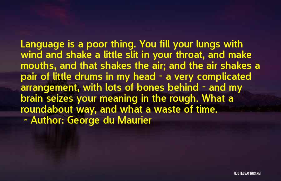 George Du Maurier Quotes: Language Is A Poor Thing. You Fill Your Lungs With Wind And Shake A Little Slit In Your Throat, And