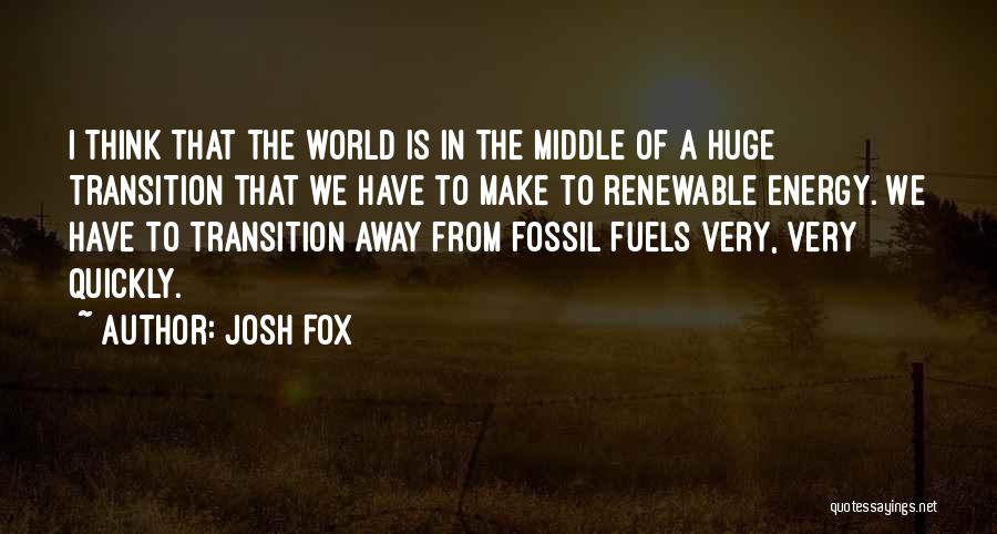 Josh Fox Quotes: I Think That The World Is In The Middle Of A Huge Transition That We Have To Make To Renewable