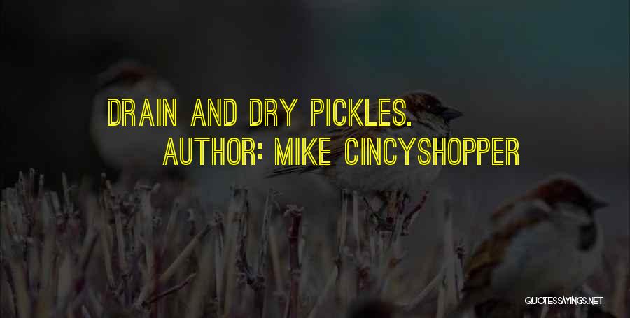Mike CincyShopper Quotes: Drain And Dry Pickles.