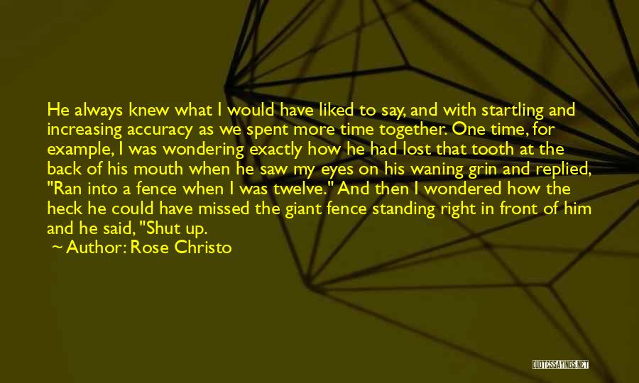 Rose Christo Quotes: He Always Knew What I Would Have Liked To Say, And With Startling And Increasing Accuracy As We Spent More