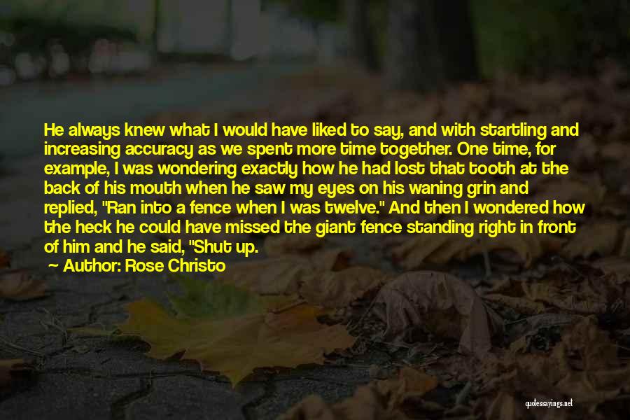 Rose Christo Quotes: He Always Knew What I Would Have Liked To Say, And With Startling And Increasing Accuracy As We Spent More