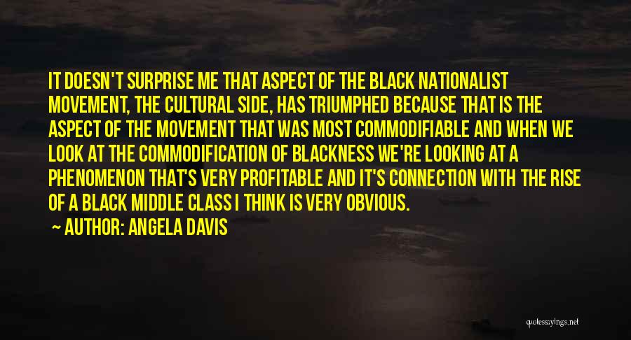 Angela Davis Quotes: It Doesn't Surprise Me That Aspect Of The Black Nationalist Movement, The Cultural Side, Has Triumphed Because That Is The