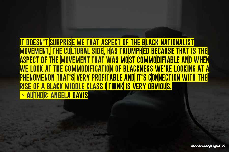 Angela Davis Quotes: It Doesn't Surprise Me That Aspect Of The Black Nationalist Movement, The Cultural Side, Has Triumphed Because That Is The