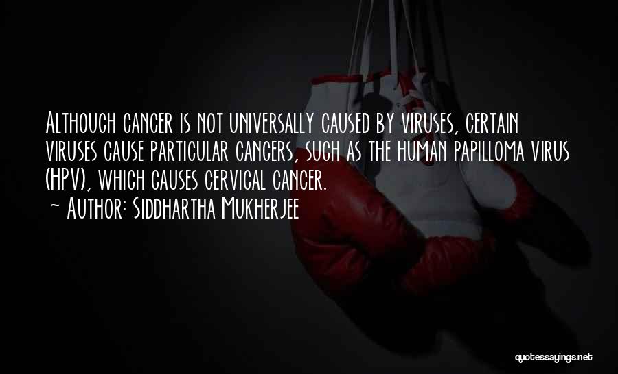 Siddhartha Mukherjee Quotes: Although Cancer Is Not Universally Caused By Viruses, Certain Viruses Cause Particular Cancers, Such As The Human Papilloma Virus (hpv),