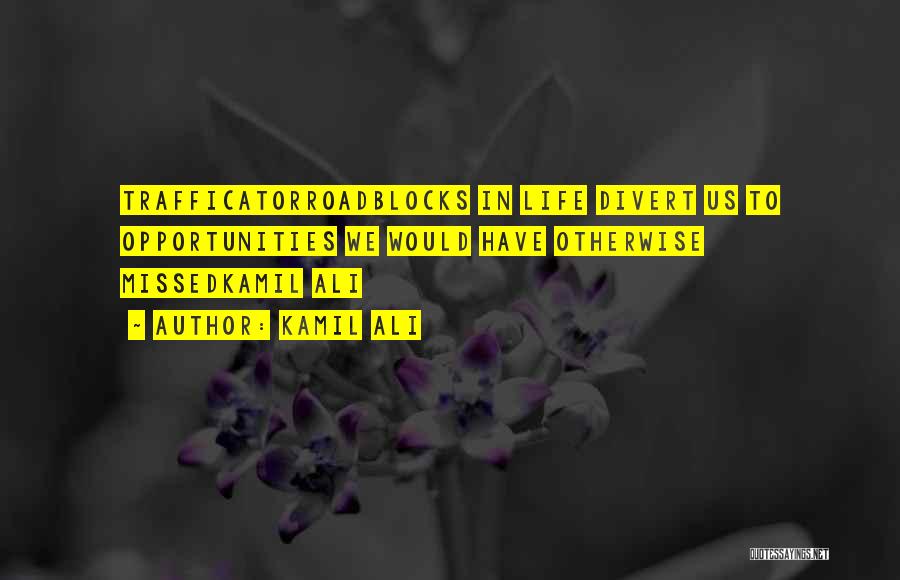 Kamil Ali Quotes: Trafficatorroadblocks In Life Divert Us To Opportunities We Would Have Otherwise Missedkamil Ali