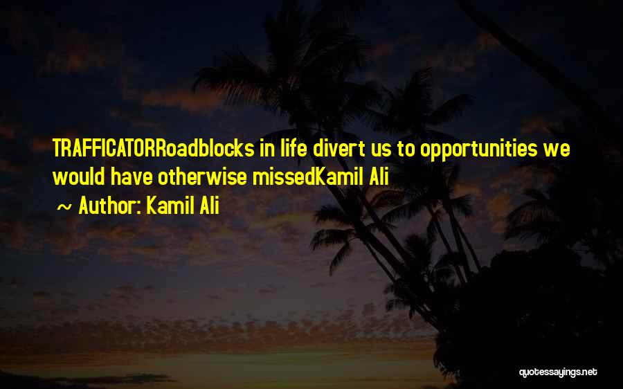 Kamil Ali Quotes: Trafficatorroadblocks In Life Divert Us To Opportunities We Would Have Otherwise Missedkamil Ali