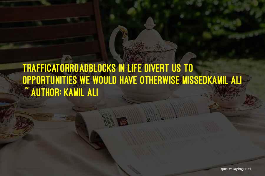 Kamil Ali Quotes: Trafficatorroadblocks In Life Divert Us To Opportunities We Would Have Otherwise Missedkamil Ali