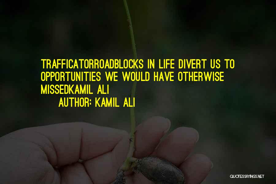Kamil Ali Quotes: Trafficatorroadblocks In Life Divert Us To Opportunities We Would Have Otherwise Missedkamil Ali