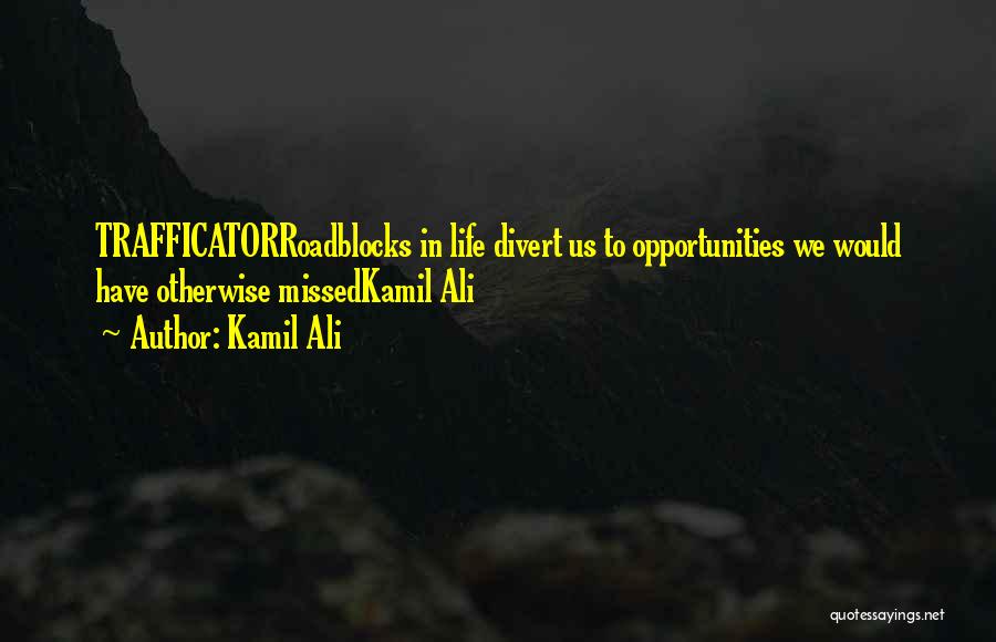 Kamil Ali Quotes: Trafficatorroadblocks In Life Divert Us To Opportunities We Would Have Otherwise Missedkamil Ali