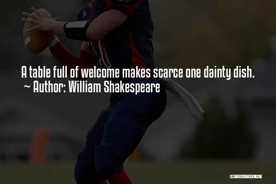 William Shakespeare Quotes: A Table Full Of Welcome Makes Scarce One Dainty Dish.