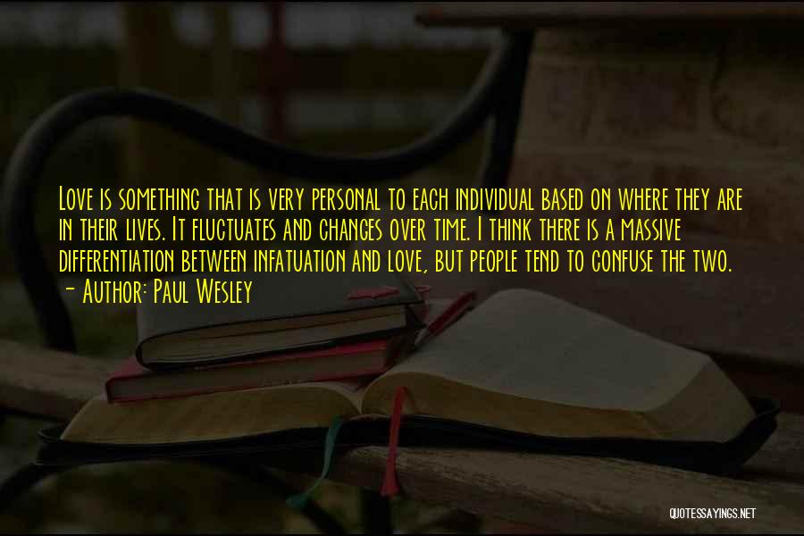 Paul Wesley Quotes: Love Is Something That Is Very Personal To Each Individual Based On Where They Are In Their Lives. It Fluctuates