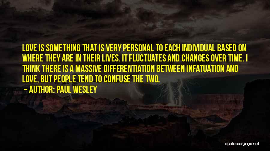 Paul Wesley Quotes: Love Is Something That Is Very Personal To Each Individual Based On Where They Are In Their Lives. It Fluctuates