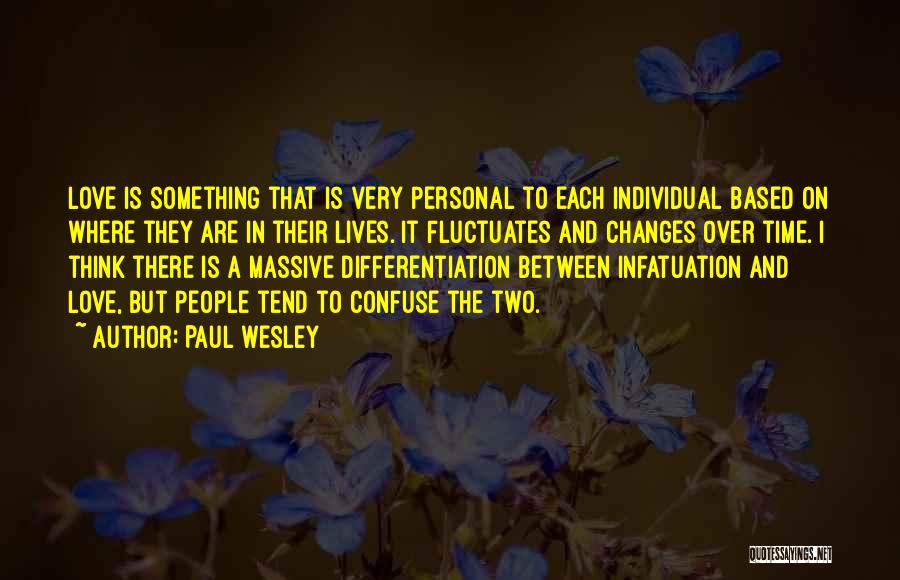 Paul Wesley Quotes: Love Is Something That Is Very Personal To Each Individual Based On Where They Are In Their Lives. It Fluctuates