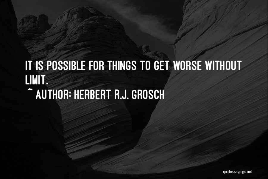 Herbert R.J. Grosch Quotes: It Is Possible For Things To Get Worse Without Limit.