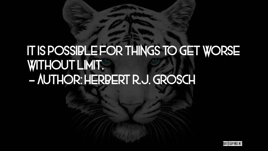 Herbert R.J. Grosch Quotes: It Is Possible For Things To Get Worse Without Limit.