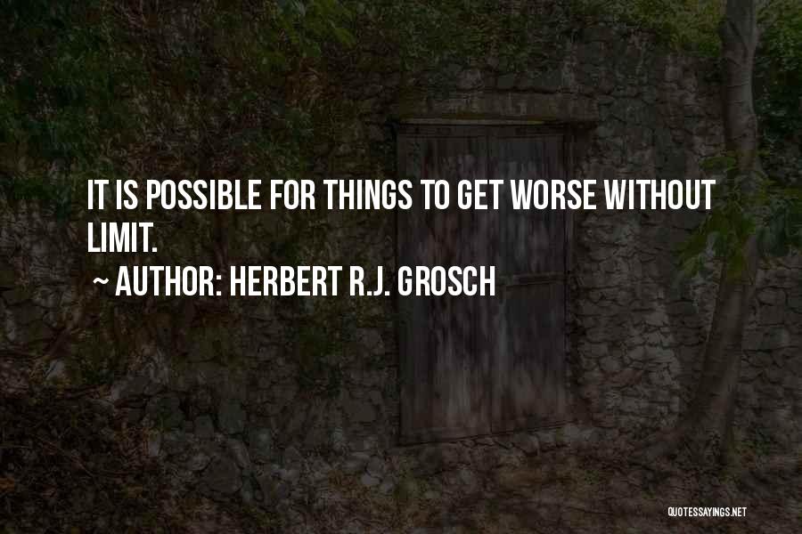 Herbert R.J. Grosch Quotes: It Is Possible For Things To Get Worse Without Limit.