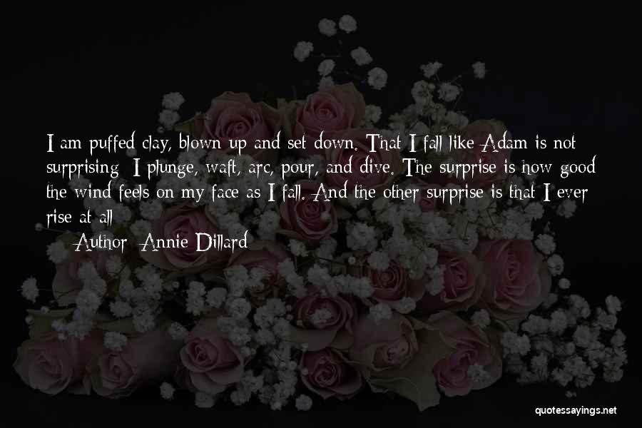 Annie Dillard Quotes: I Am Puffed Clay, Blown Up And Set Down. That I Fall Like Adam Is Not Surprising: I Plunge, Waft,