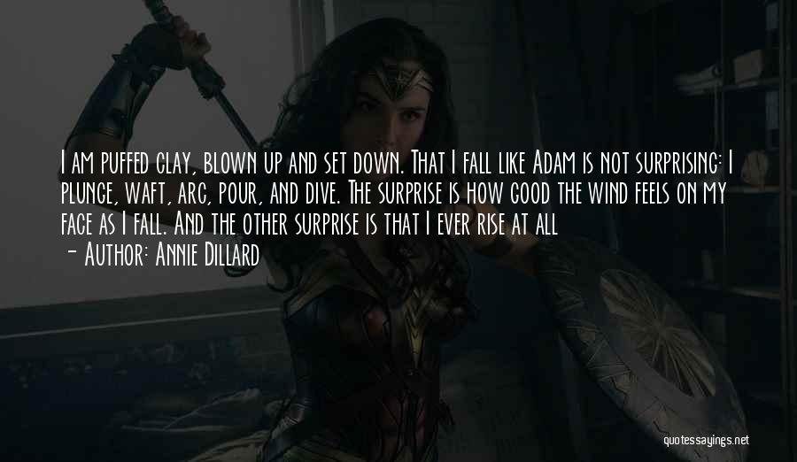 Annie Dillard Quotes: I Am Puffed Clay, Blown Up And Set Down. That I Fall Like Adam Is Not Surprising: I Plunge, Waft,