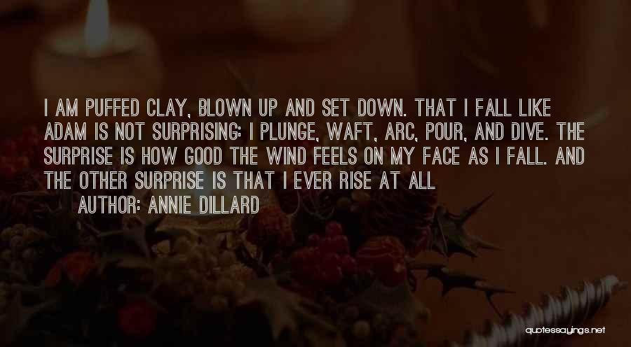 Annie Dillard Quotes: I Am Puffed Clay, Blown Up And Set Down. That I Fall Like Adam Is Not Surprising: I Plunge, Waft,