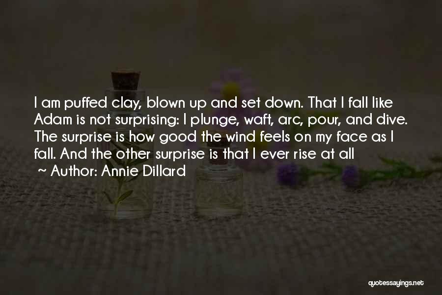 Annie Dillard Quotes: I Am Puffed Clay, Blown Up And Set Down. That I Fall Like Adam Is Not Surprising: I Plunge, Waft,