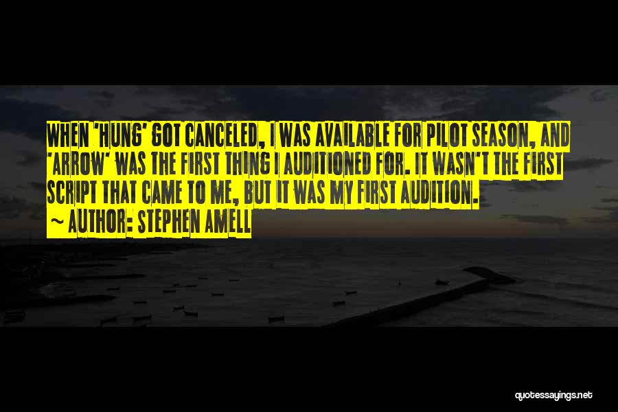 Stephen Amell Quotes: When 'hung' Got Canceled, I Was Available For Pilot Season, And 'arrow' Was The First Thing I Auditioned For. It