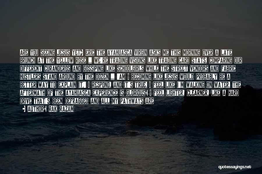 Rak Razam Quotes: Are You Seeing Jesus Yet? Eric The Ayahuasca Virgin Asks Me This Morning Over A Late Brunch At The Yellow