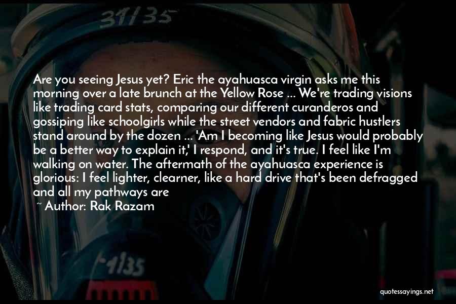 Rak Razam Quotes: Are You Seeing Jesus Yet? Eric The Ayahuasca Virgin Asks Me This Morning Over A Late Brunch At The Yellow