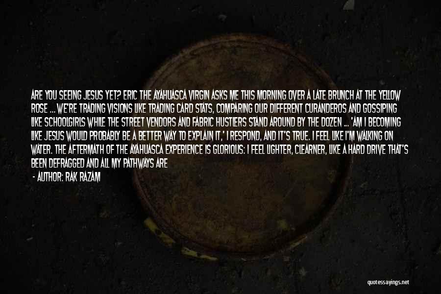 Rak Razam Quotes: Are You Seeing Jesus Yet? Eric The Ayahuasca Virgin Asks Me This Morning Over A Late Brunch At The Yellow