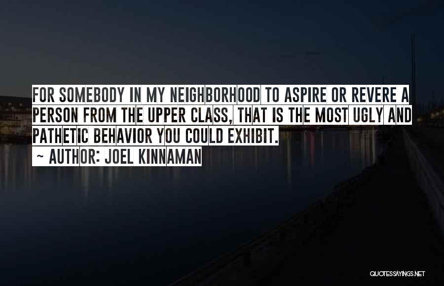 Joel Kinnaman Quotes: For Somebody In My Neighborhood To Aspire Or Revere A Person From The Upper Class, That Is The Most Ugly
