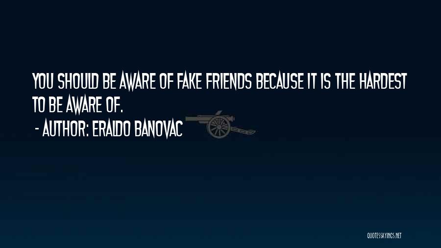 Eraldo Banovac Quotes: You Should Be Aware Of Fake Friends Because It Is The Hardest To Be Aware Of.