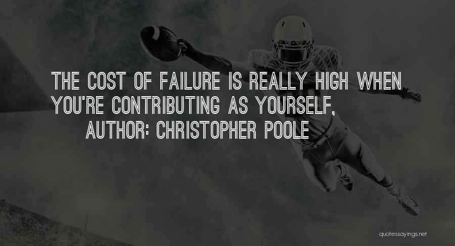 Christopher Poole Quotes: The Cost Of Failure Is Really High When You're Contributing As Yourself,