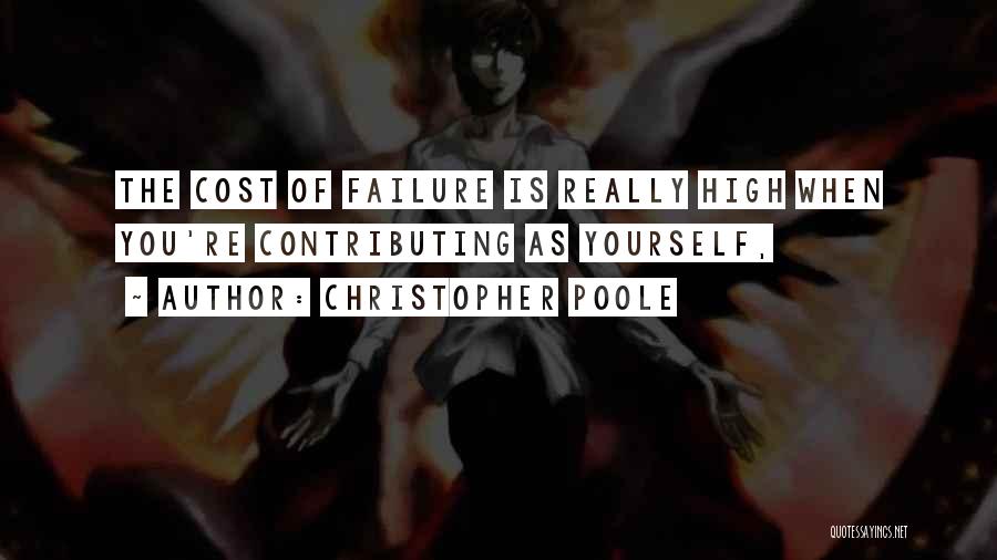 Christopher Poole Quotes: The Cost Of Failure Is Really High When You're Contributing As Yourself,