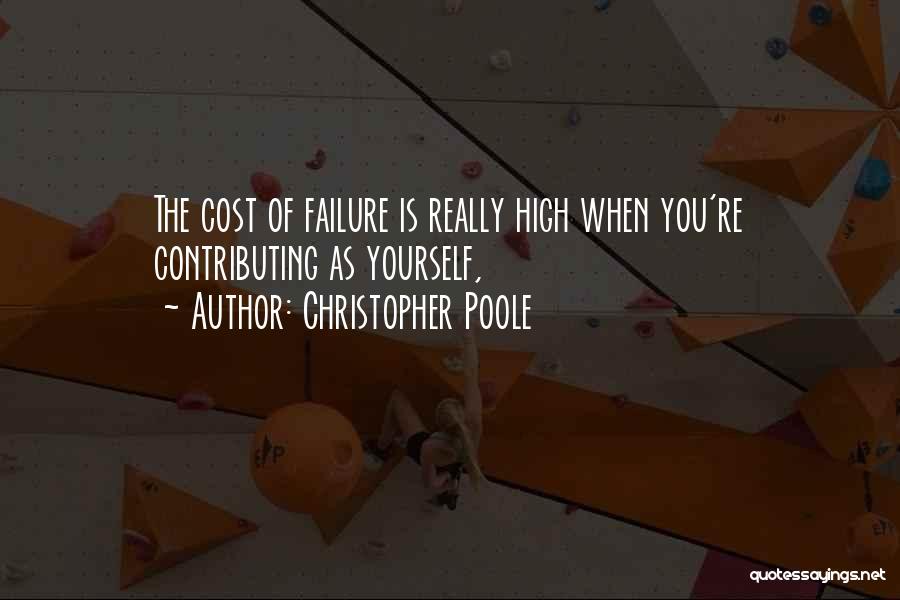 Christopher Poole Quotes: The Cost Of Failure Is Really High When You're Contributing As Yourself,