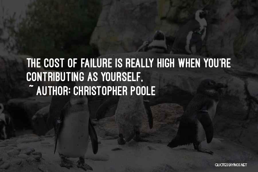 Christopher Poole Quotes: The Cost Of Failure Is Really High When You're Contributing As Yourself,