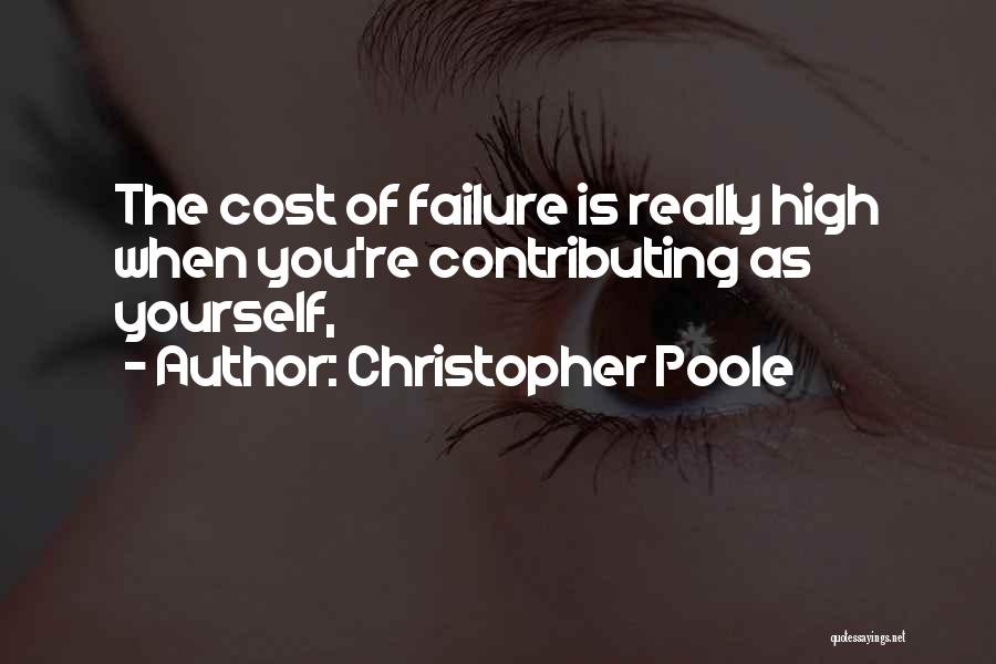 Christopher Poole Quotes: The Cost Of Failure Is Really High When You're Contributing As Yourself,